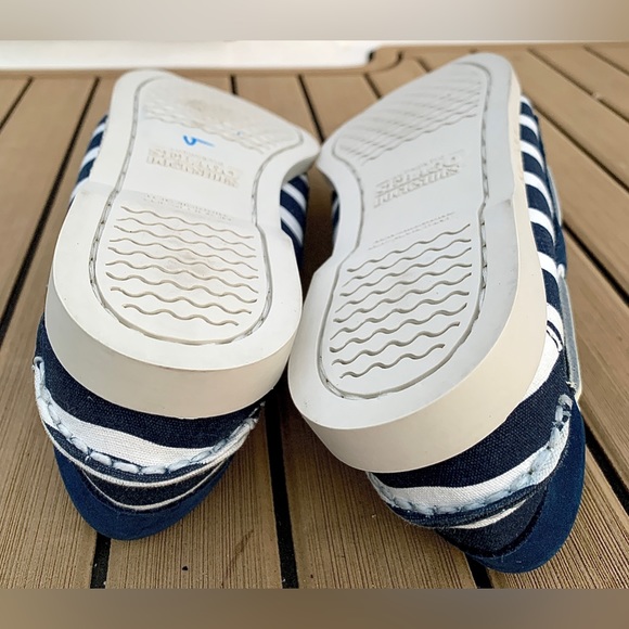 Limited Edition Women’s 7 Sebago x Armor Lux Blue White Striped Dockside Loafers - Picture 13 of 16